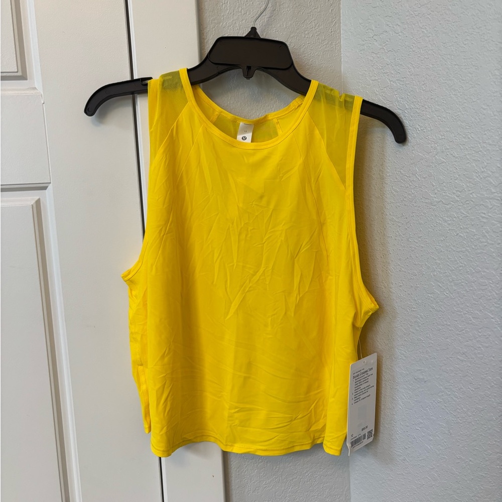 NWT!🍋🍋Lululemon Sculpt Cropped Tank🍋🍋. Size 12. Color Utility Yellow.